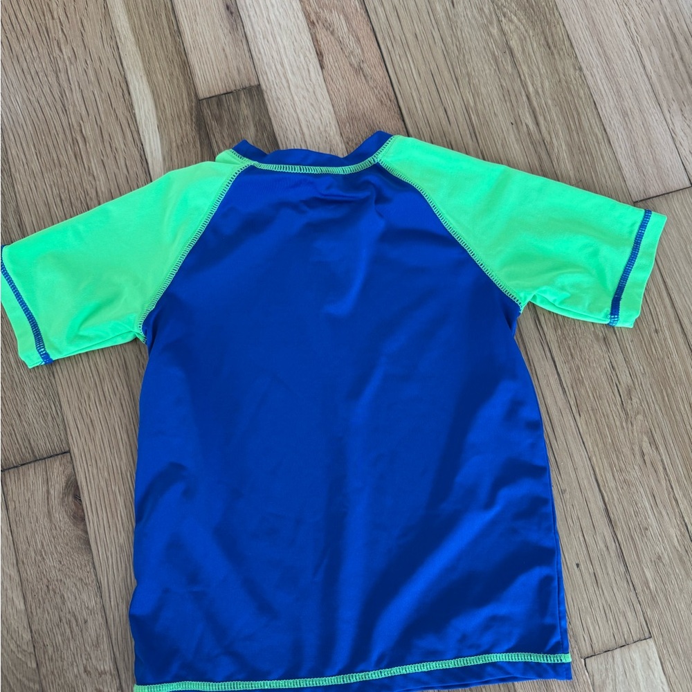 OP Blue & Green Toddler Boys 4T Swim Shirt Top Rash Guard - Picture 5 of 6